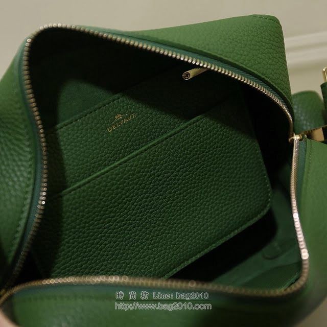 DELVAUX女包 Delvaux新標誌性包款 Cool Box 中號 德爾沃女手提包 手拎包 手腕包 艾草綠  fcs1401